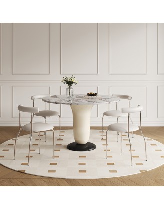 Simple Rock Slab Round Dining Table