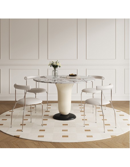 Simple Rock Slab Round Dining Table