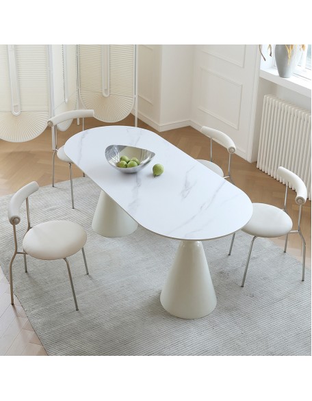 French Long Oval Light Luxury Dining Table