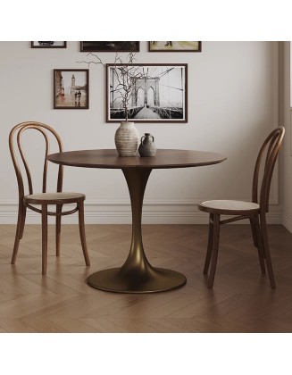 Vintage Round Solid Wood Dining Table