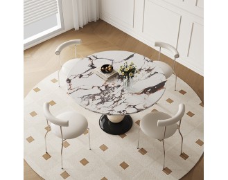 Simple Rock Slab Round Dining Table