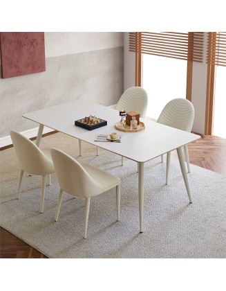 Pure White Slate Cream Style Dining Table