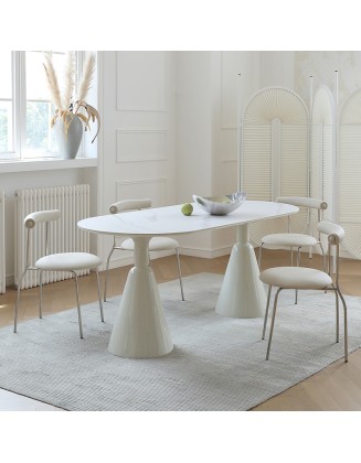 French Long Oval Light Luxury Dining Table