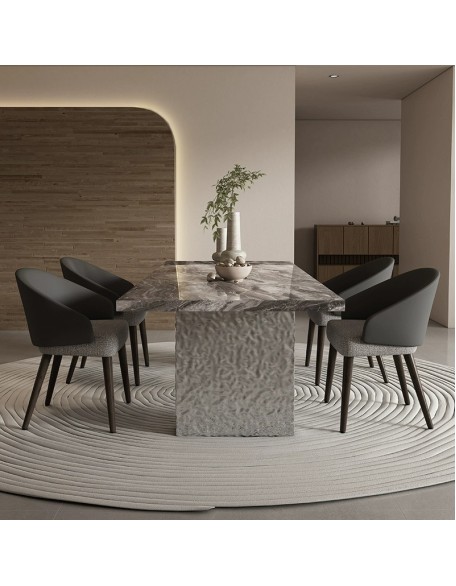 Light Luxury Aqua Rock Slab Dining Table