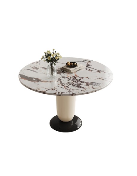 Simple Rock Slab Round Dining Table