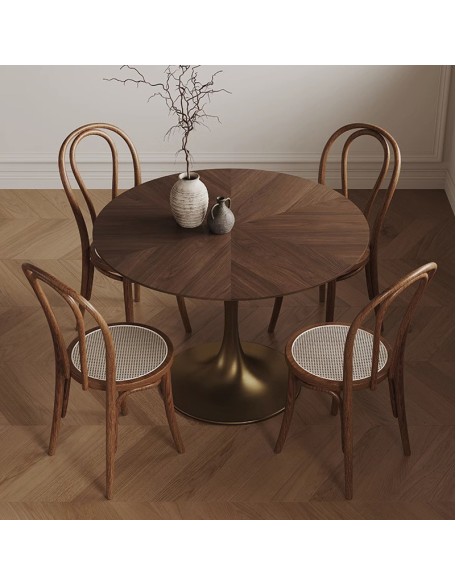 Vintage Round Solid Wood Dining Table