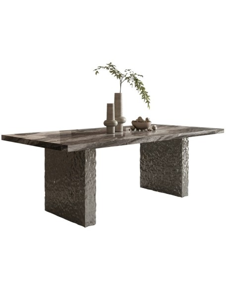 Light Luxury Aqua Rock Slab Dining Table