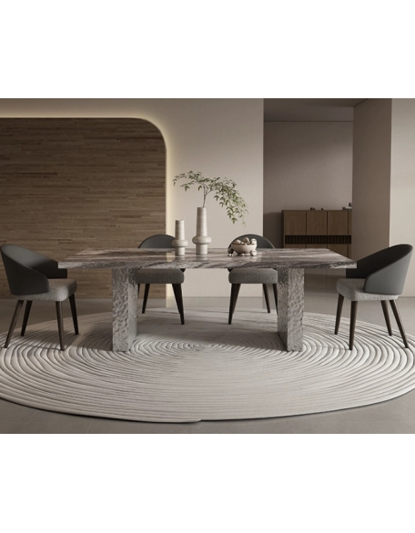 Light Luxury Aqua Rock Slab Dining Table